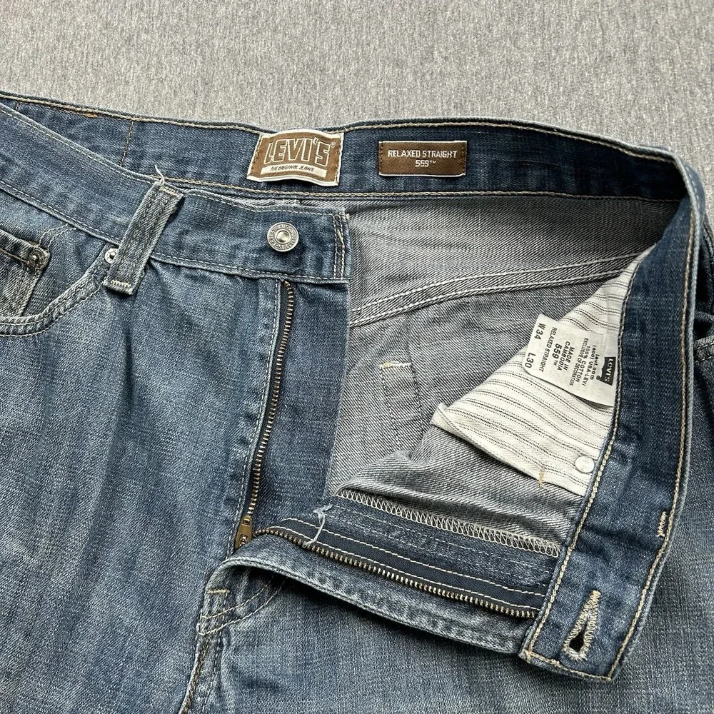 Levis 559 Relaxed Straight‎ Jeans Mens 34x28 Blue Medium Wash Denim Pants